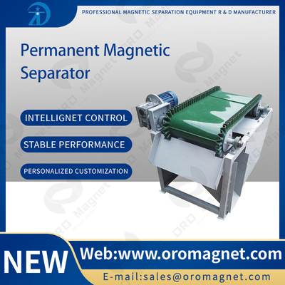 Bidang Magnet Cross Belt Atau Overband Conveyor Magnetic Separator Machine Untuk menghilangkan biji plastik kuarsa Besi
